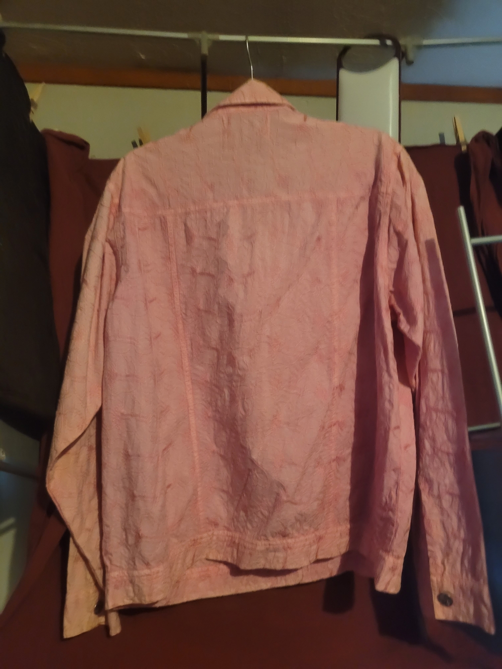 Keren Hart Pink Embroidered Button Down Blouse - XL - Picture 3 of 3